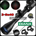 Najjeftinija DIANA 3-9x40 AOE Dnevna OPTIKA Nišan za Pušku Crvena i Zelena Točka