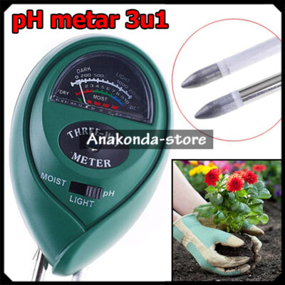3u1 pH Metar Tester za Tlo Zemlju - Mjerenje Kiselosti Svjetlosti i Vlage u Zemlji