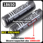 1000mAh Jeftina Litijska 18650 Punjiva Baterija Deklarirana 6000mAh