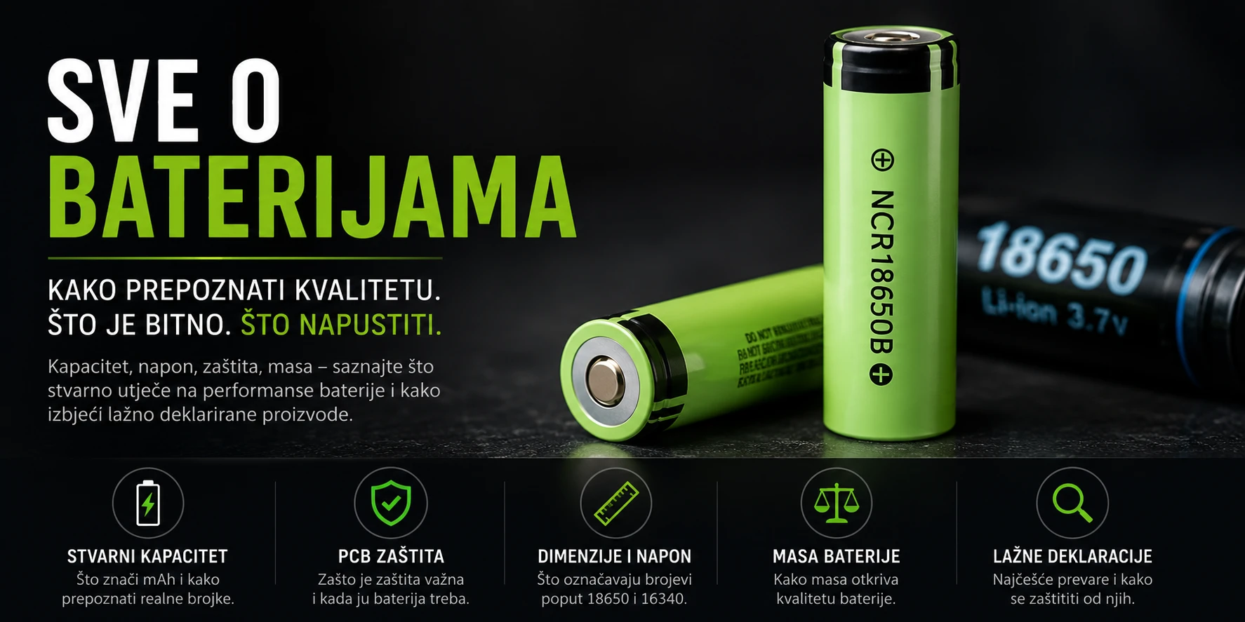 Usporedba lažno deklarirane 12000mAh 18650 baterije i originalne Panasonic baterije stvarnog kapaciteta